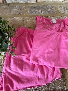 J. Crew | Pink Cotton Tank Top & Shorts Sleep Set | M